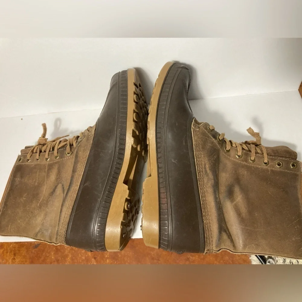 Sorel Ice pac insulated duck boots size 11 rubber leather brown